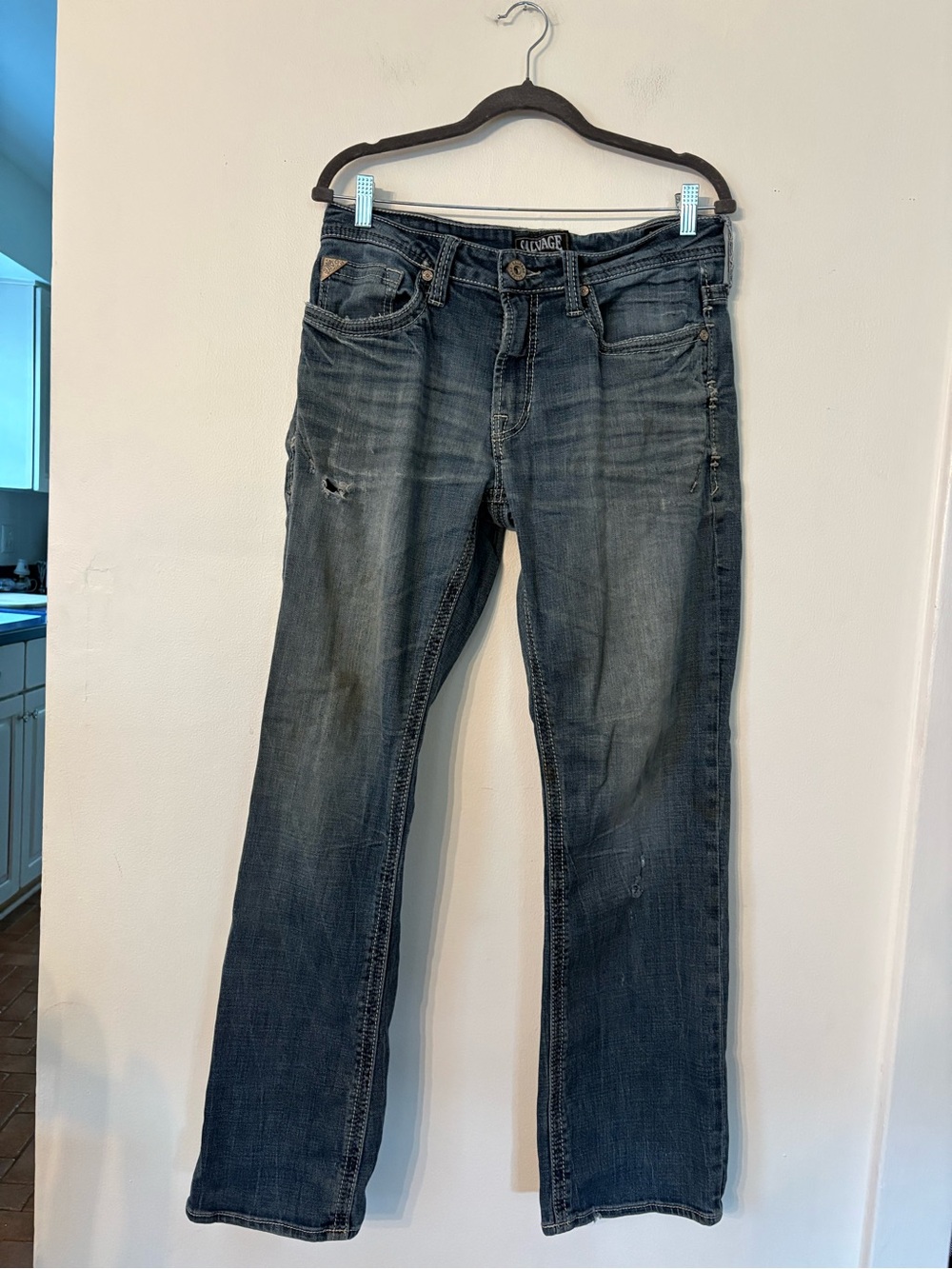 Salvage Men's Straight Jeans - Dark Denim Blue